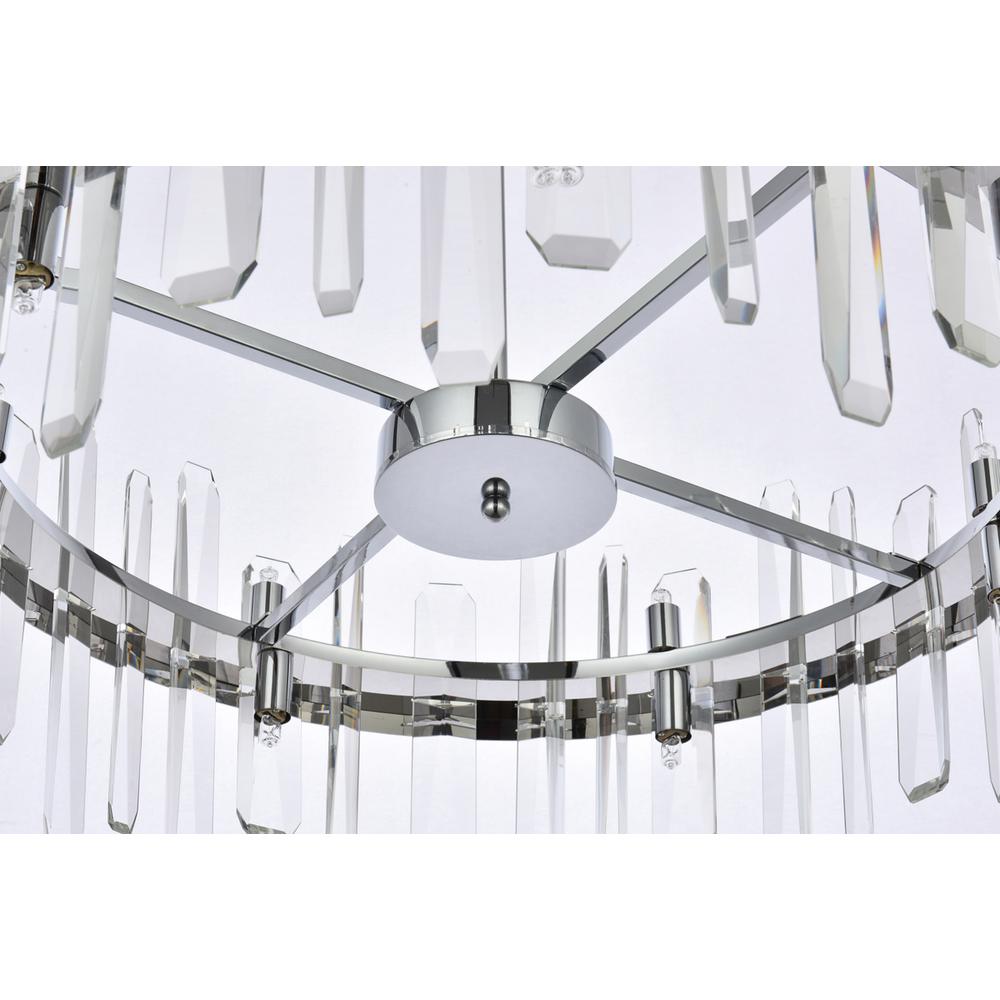 Serena 25 inch crystal round pendant in chrome. Picture 4