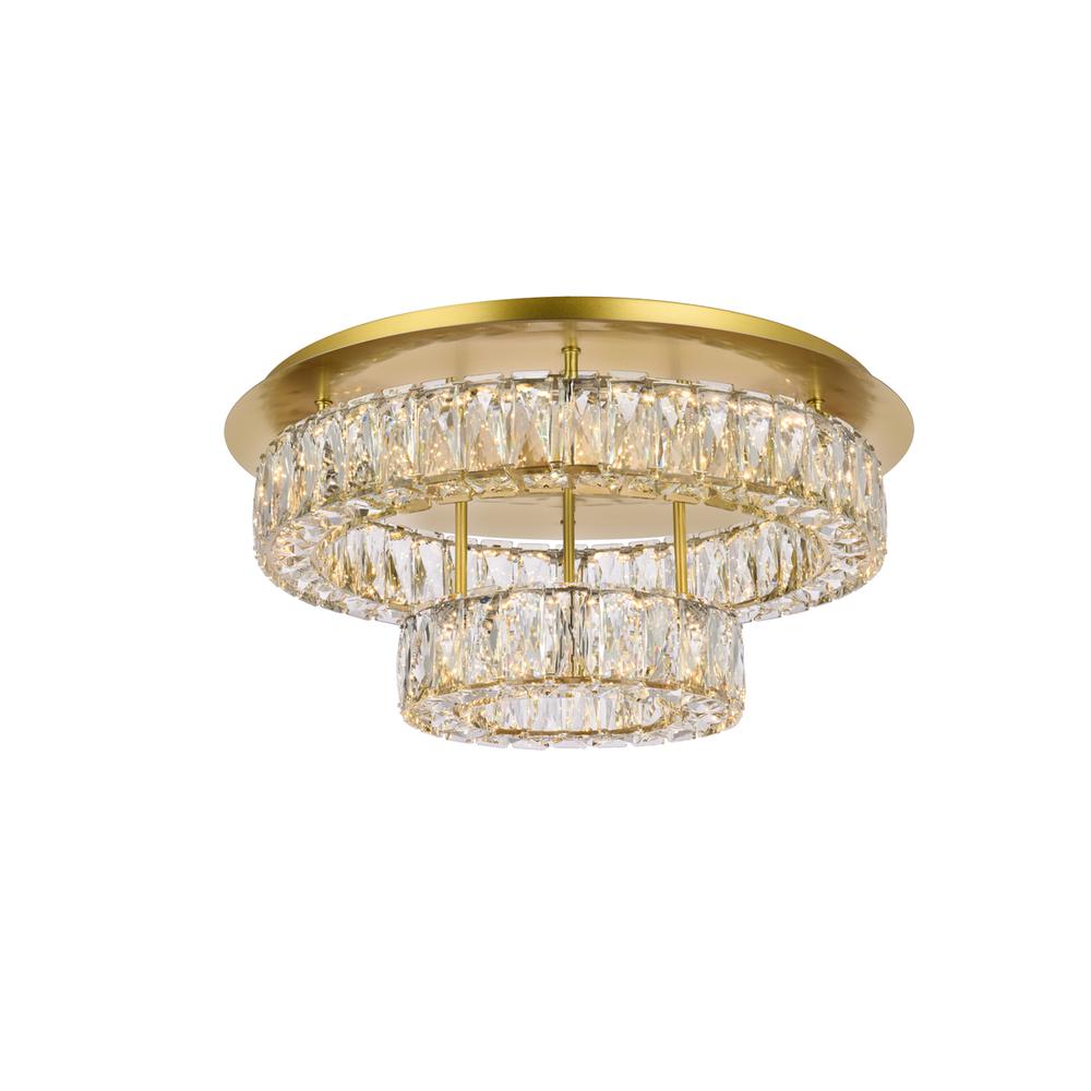 Monroe 22 inch LED double flush mount in gold. Picture 1