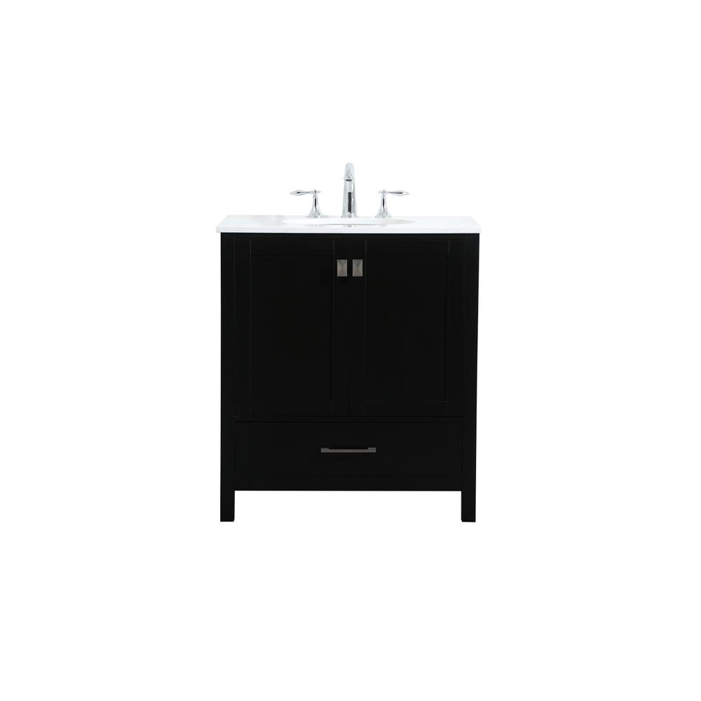 30 inch Single bathroom vanity in black. Picture 1