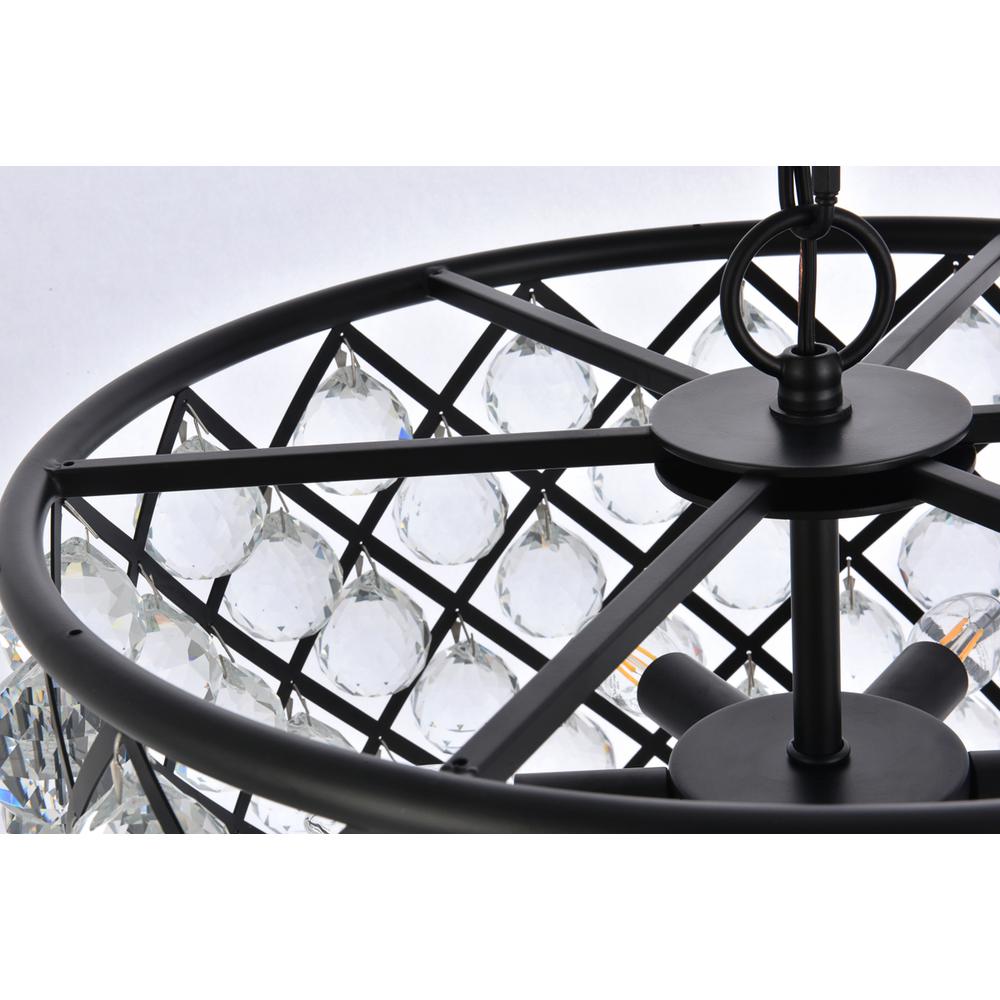 Madison 6 light Matte Black Pendant Clear Royal Cut Crystal. Picture 5