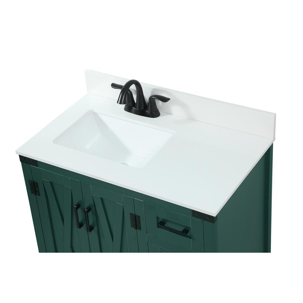 32 inch Single bathroom vanity in green with backsplash. Picture 10