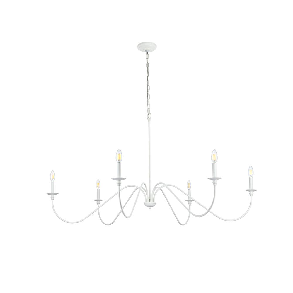 Rohan 54 inch chandelier in White. Picture 6