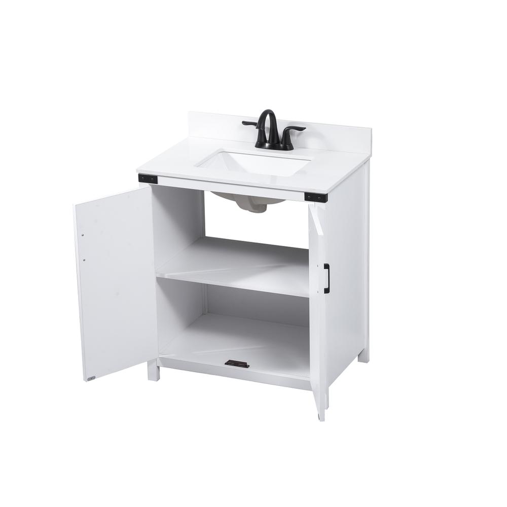30 inch Single bathroom vanity in white with backsplash. Picture 9
