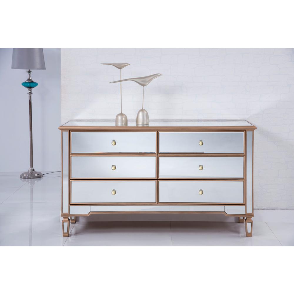 6 Drawers Cabinet 60 in. x 20 in. x 34 in. in Gold paint. Picture 12
