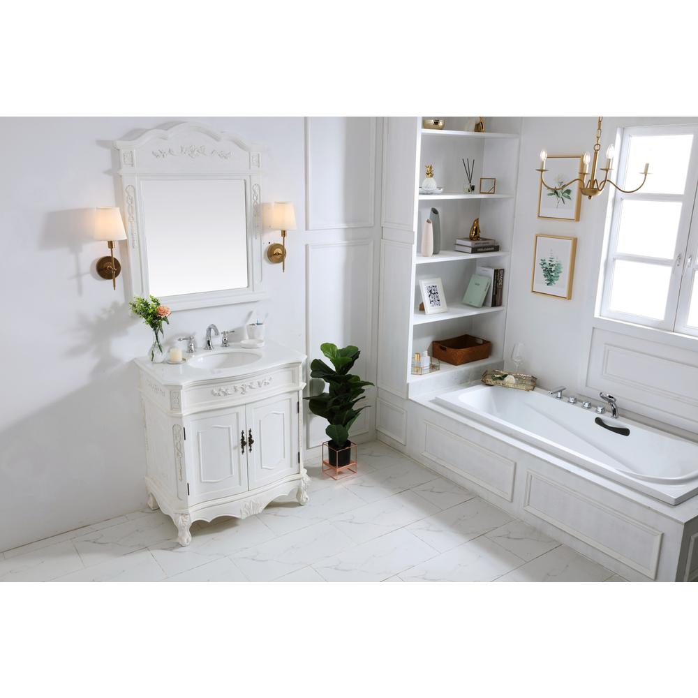 32 inch Single Bathroom vanity in antique white. Picture 11