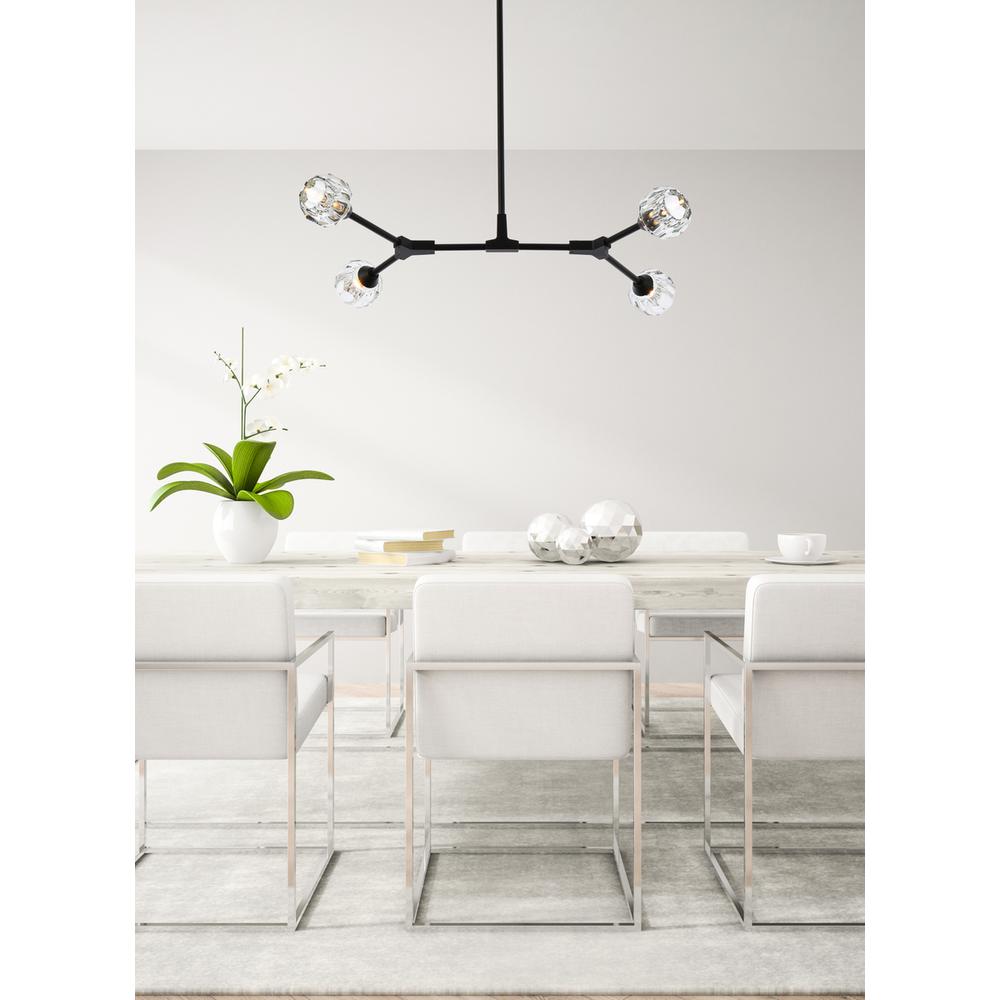 Zayne 4 Light Pendant in Black. Picture 7