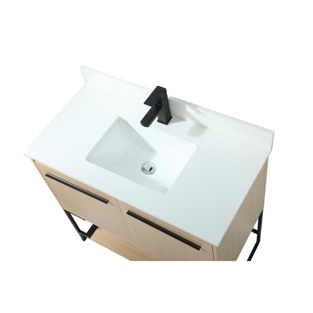 36 inch Single bathroom vanity in maple with backsplash. Picture 10