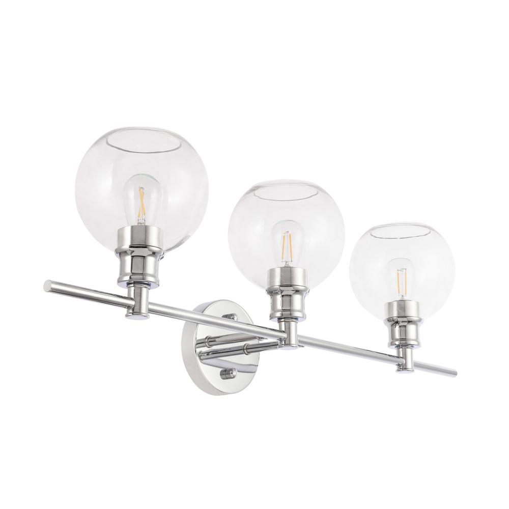 Collier 3 light Chrome and Clear glass Wall sconce. Picture 8