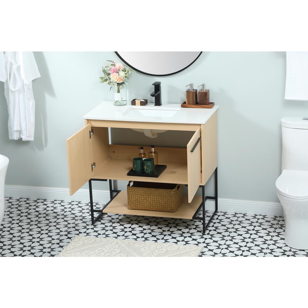36 inch Single bathroom vanity in maple. Picture 3