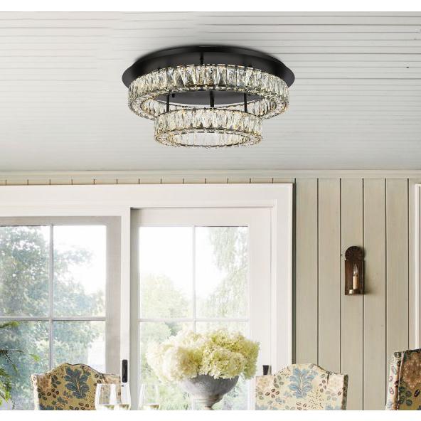 Monroe 26 inch LED double flush mount in black. Picture 7