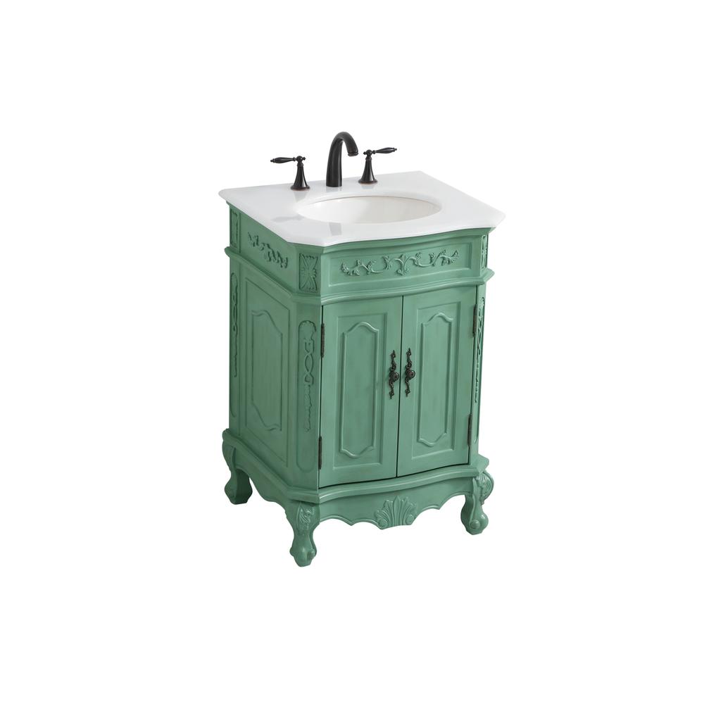 24 inch Single Bathroom vanity in vintage mint. Picture 8