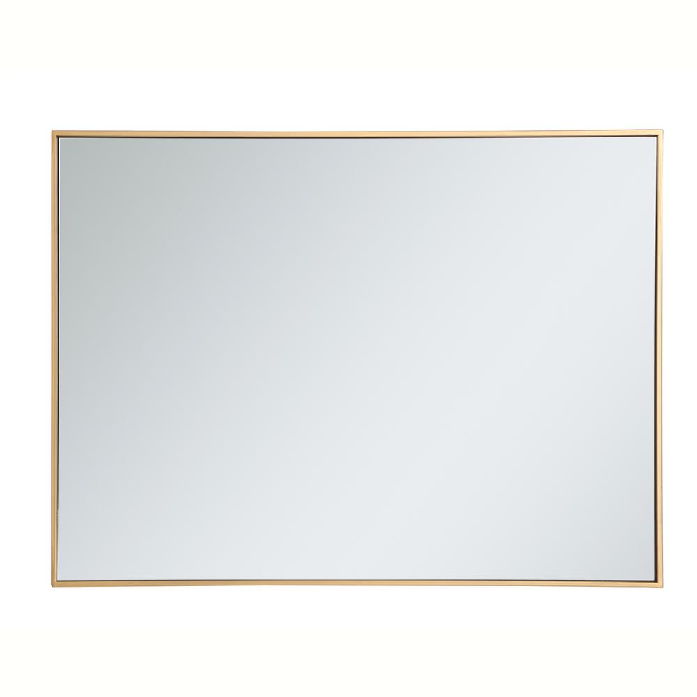 Metal frame rectangle mirror 30 inch in Brass. Picture 4