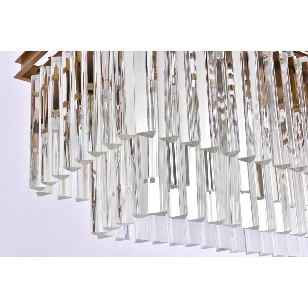 Sydney 50 inch rectangle crystal chandelier in satin gold. Picture 3