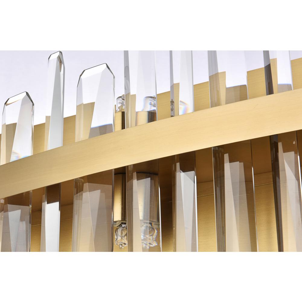 Serena 30 inch crystal bath sconce in satin gold. Picture 4