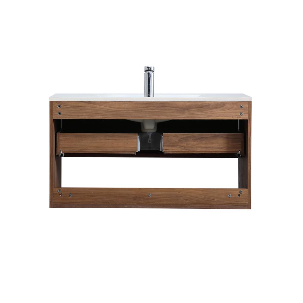 36 inch  Single Bathroom Floating Vanity in Walnut Brown. Picture 12