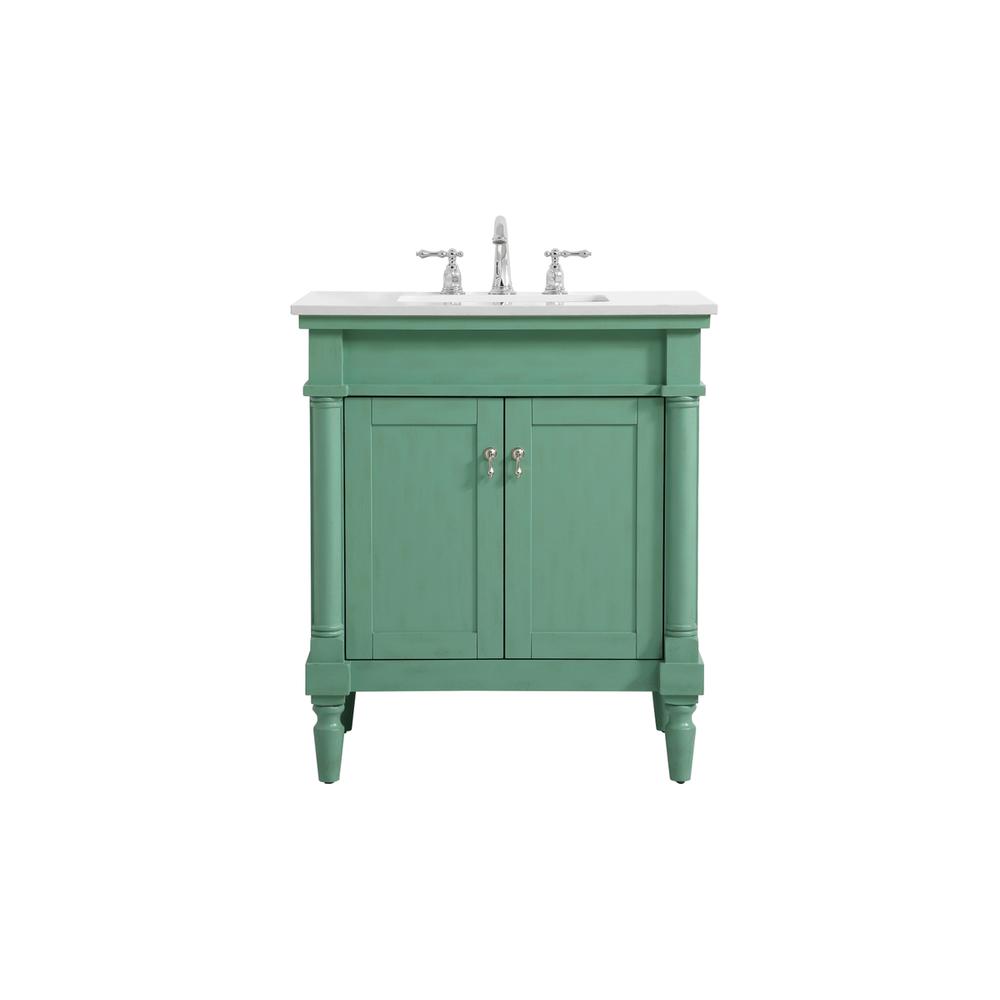 30 inch Single Bathroom vanity in Vintage Mint. Picture 1