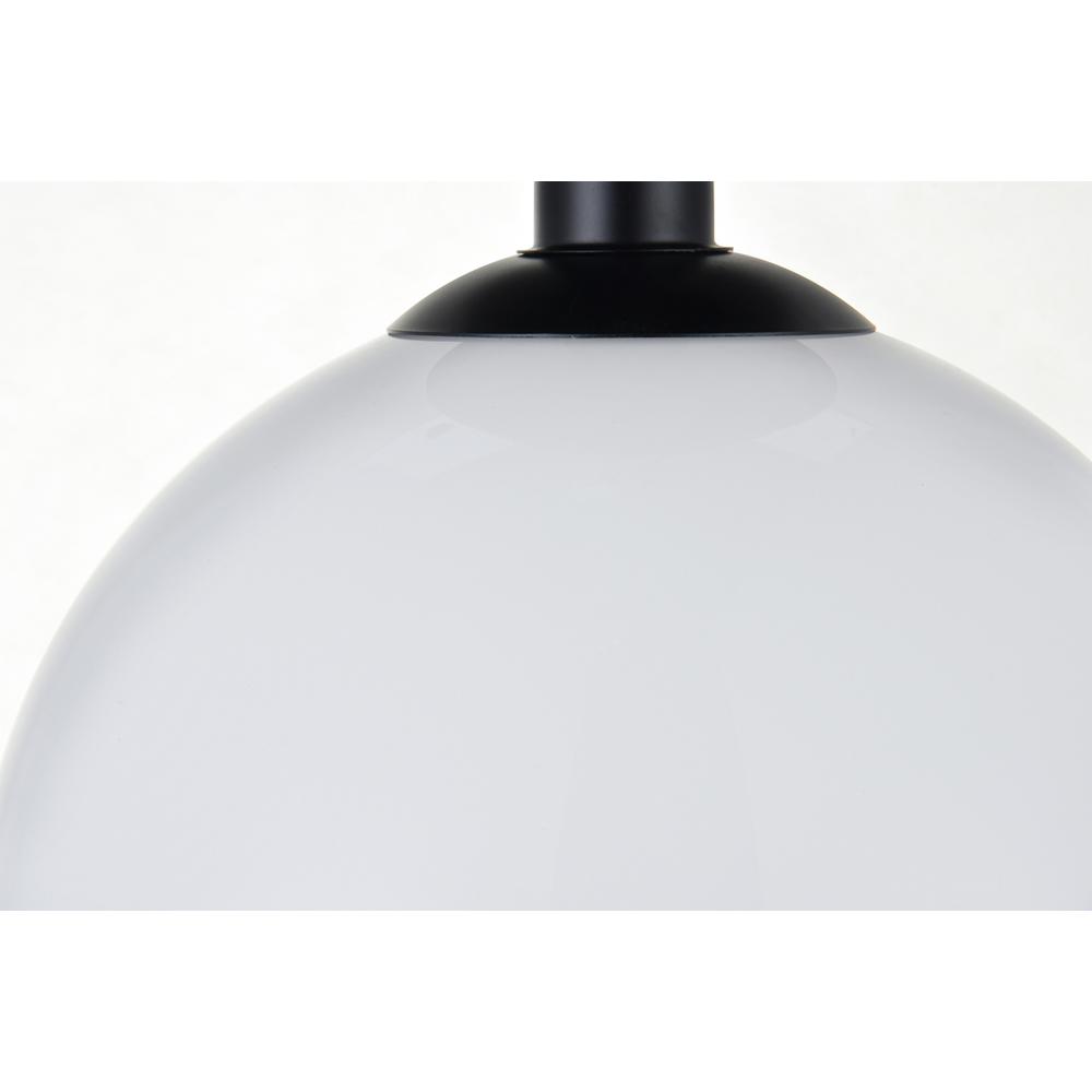 Baxter 1 Light Black Flush Mount With Frosted White Glass. Picture 3