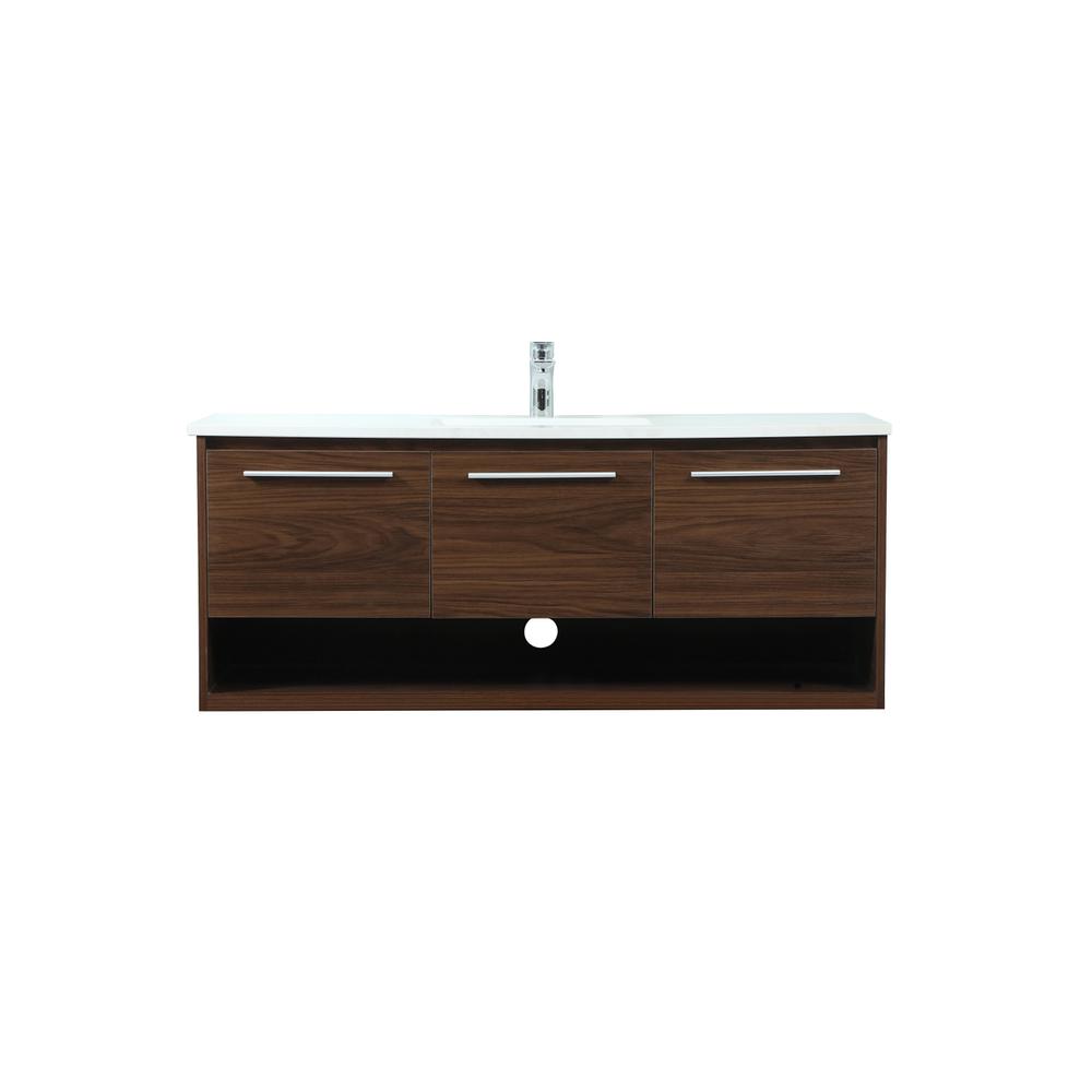 48 inch Single bathroom vanity in walnut. Picture 1