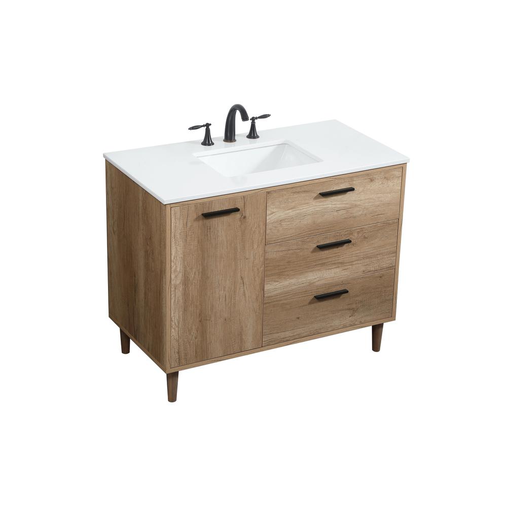 42 inch Single bathroom vanity in natural oak. Picture 8