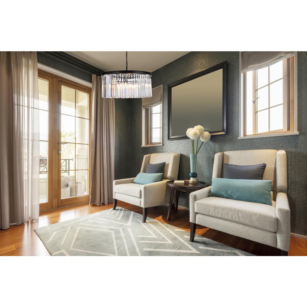 Sydney 8 light Matte Black Chandelier Clear Royal Cut Crystal. Picture 9