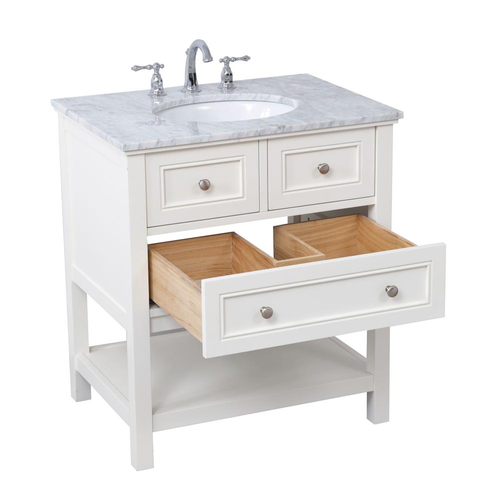 30 in. Single bathroom vanity set in White. Picture 12