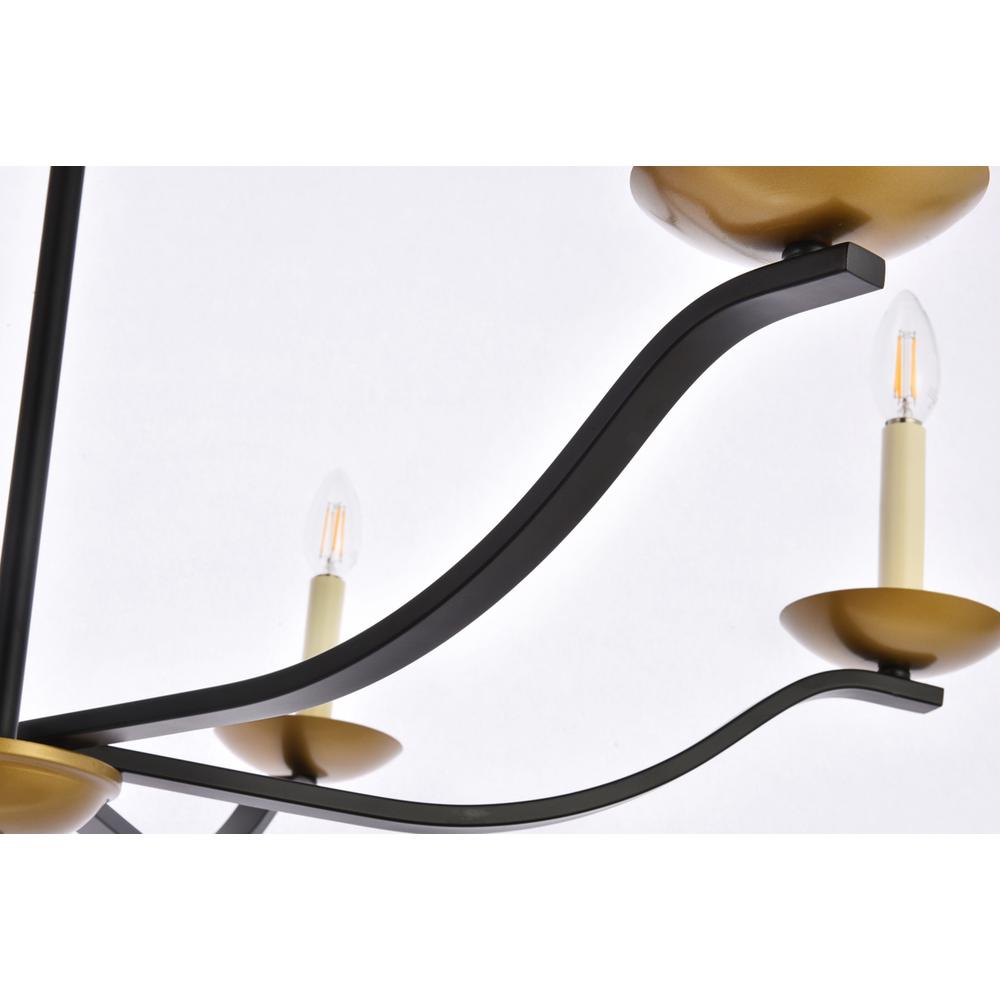 Trey 36 inch pendant in black and brass. Picture 5