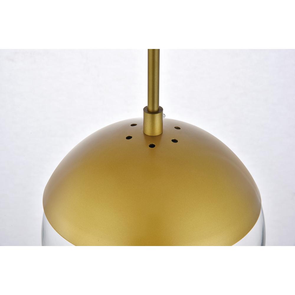 Eclipse 1 Light Brass plug in pendant With Clear Glass. Picture 4
