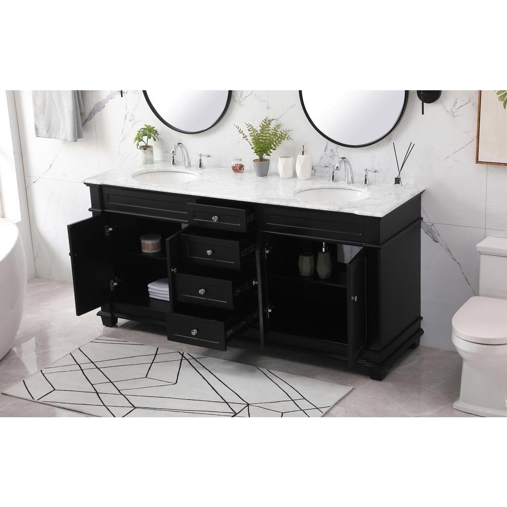 72 inch double bathroom vanity set in black. Picture 3