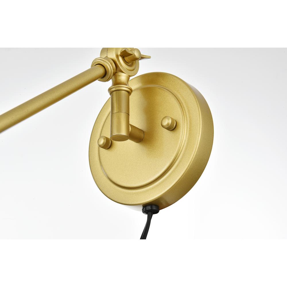 Van 1 light Brass swing arm plug in wall sconce. Picture 6