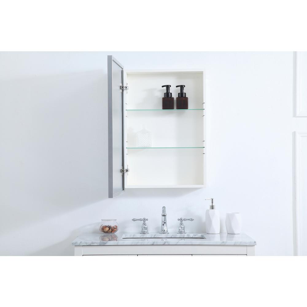 Metal mirror medicine cabinet 20 inch x 28 inch in silver. Picture 3