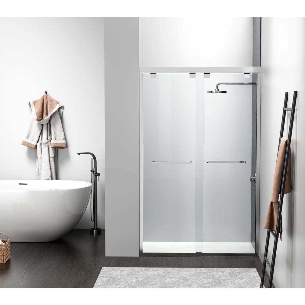 Semi-frameless shower door 48 x 76 Polished Chrome. Picture 1