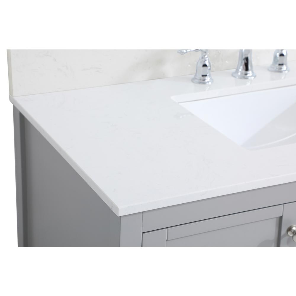 42 inch Single Bathroom Vanity in Gray with Backsplash. Picture 11
