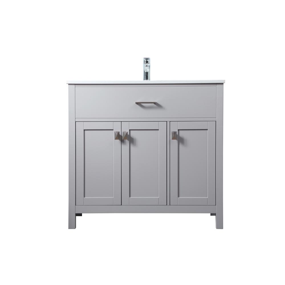 36 Inch SIngle Bathroom Vanity In Grey. Picture 1