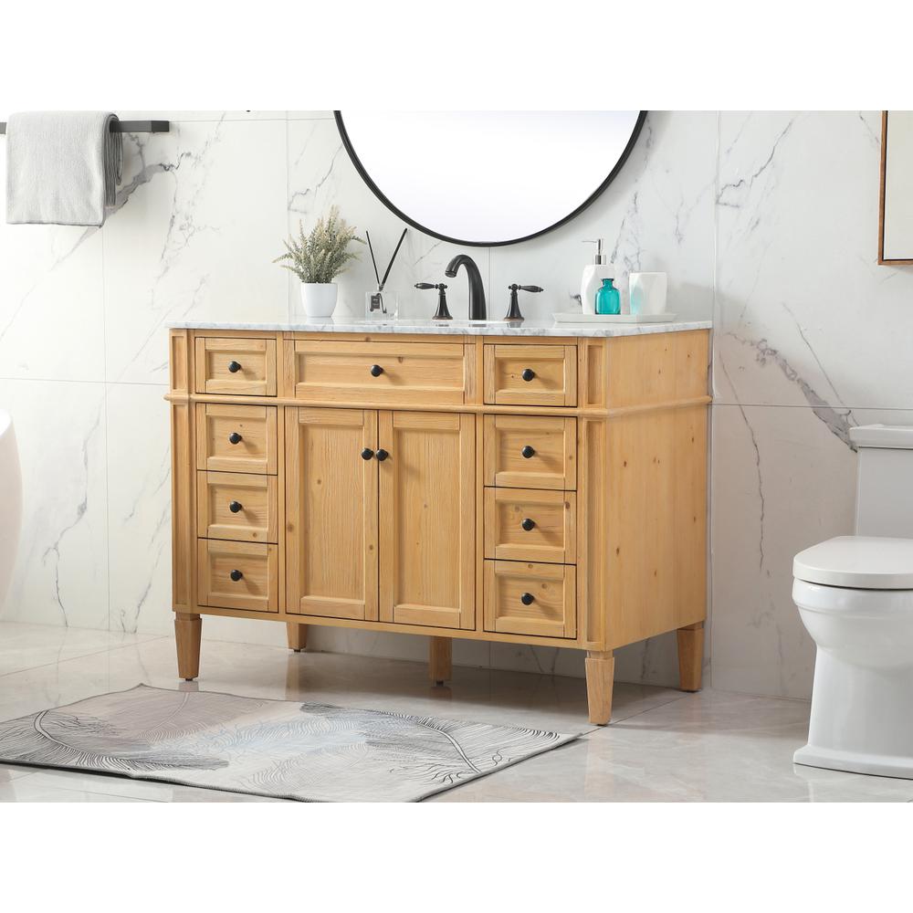 48 inch Single bathroom vanity in natural wood. Picture 2