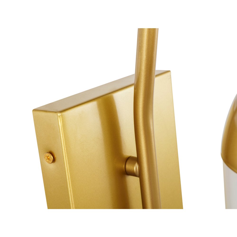 Kace 1 Light Brass And Frosted White Glass Wall Sconce. Picture 12