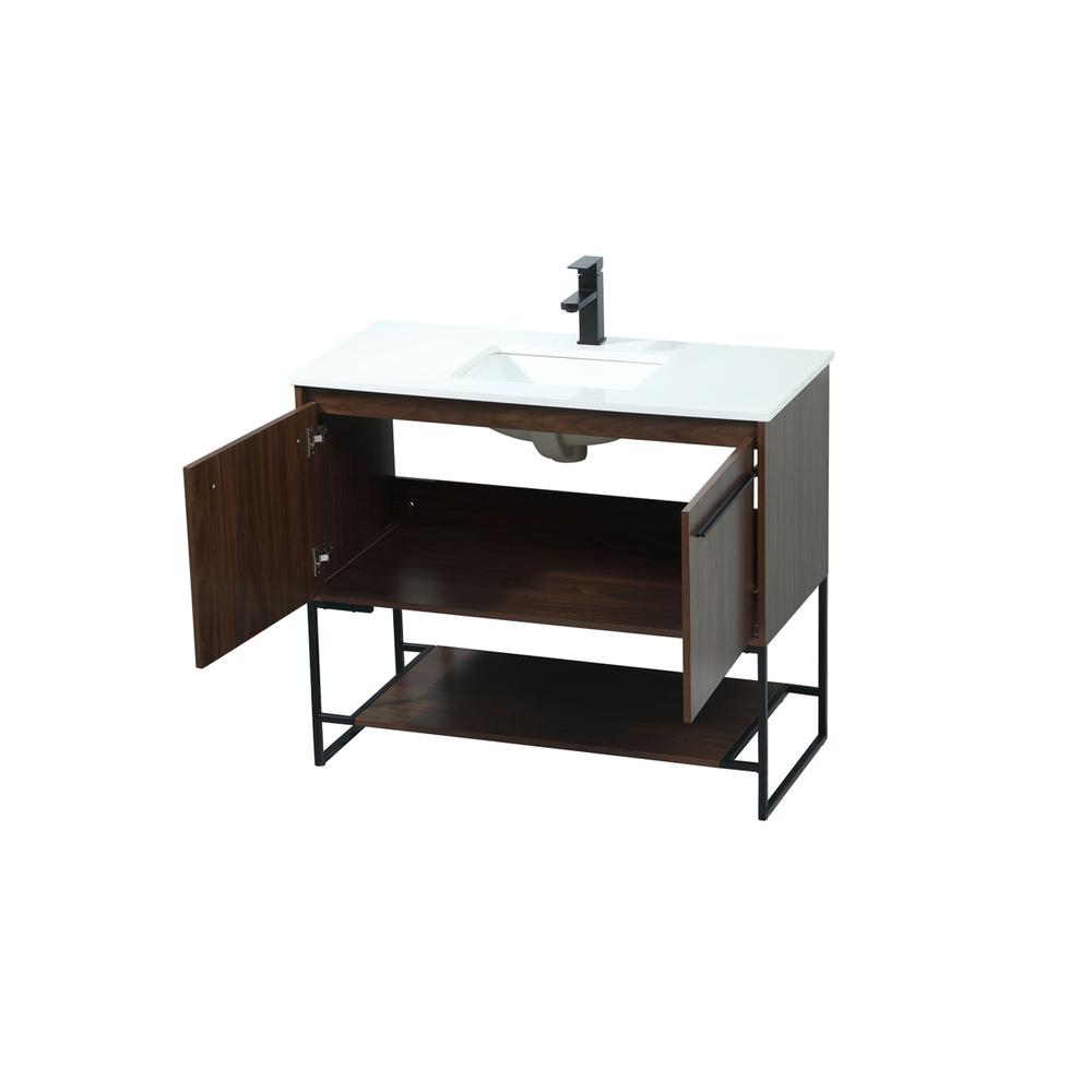 40 inch Single bathroom vanity in walnut. Picture 9