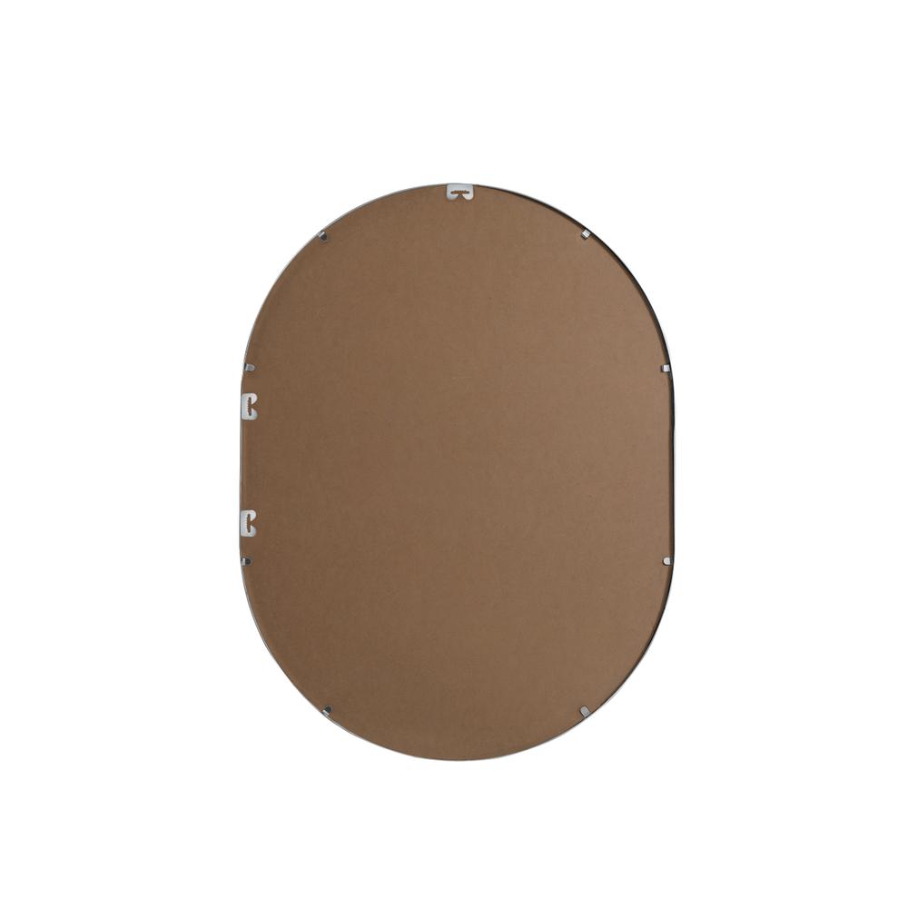 Metal Frame Oval Mirror 30x40 Inch in Silver. Picture 10