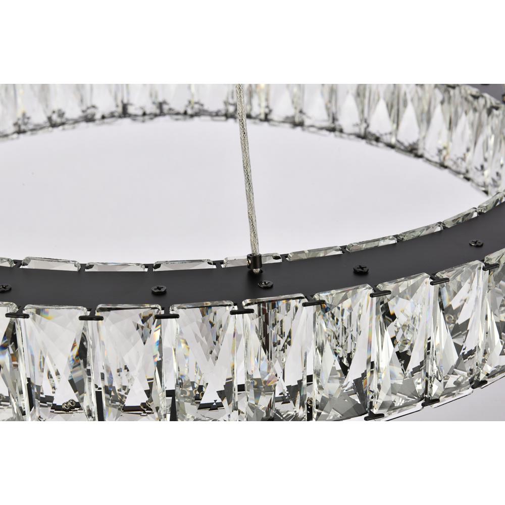 Monroe 23 inch LED round Single pendant in black. Picture 4