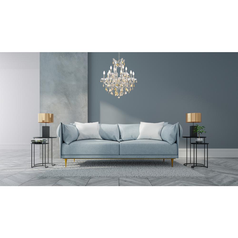 Maria Theresa 13 light Chrome Chandelier Golden Teak (Smoky) Royal Cut Crystal. Picture 8