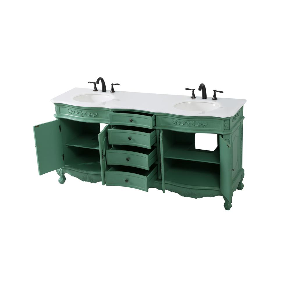72 inch double Bathroom vanity in vintage mint. Picture 9