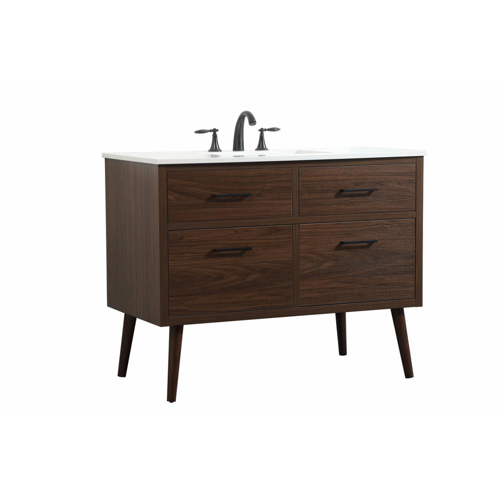 42 inch Single bathroom vanity in walnut. Picture 7