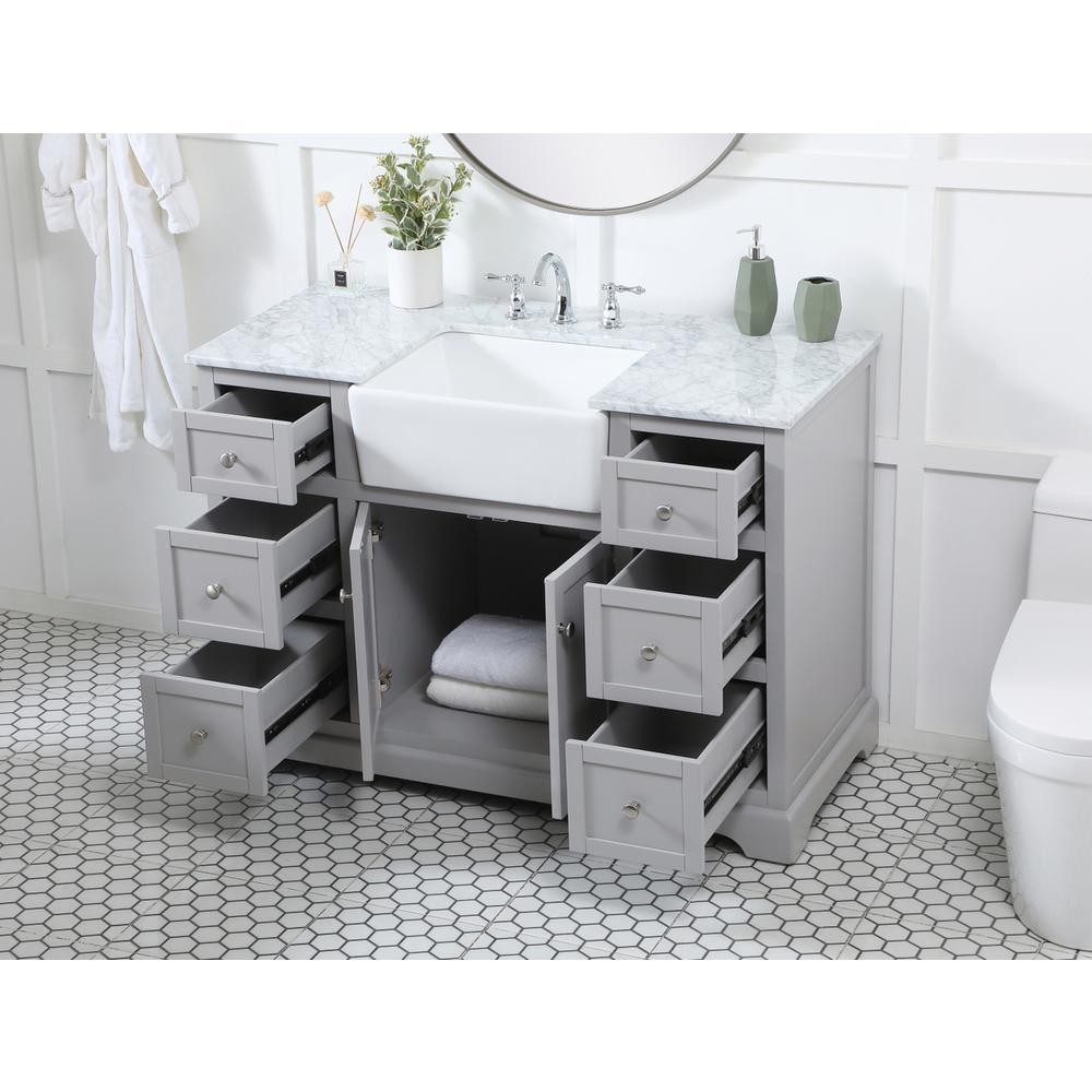48 inch Single bathroom vanity in grey. Picture 3