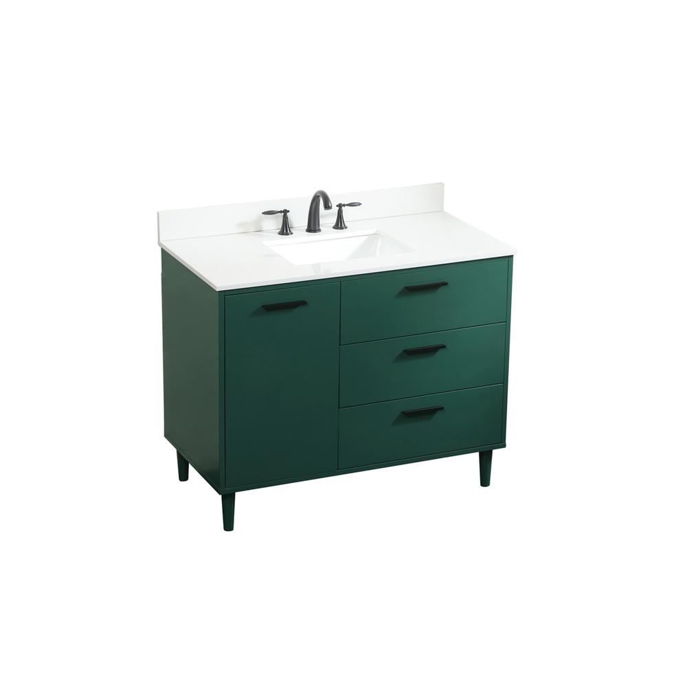 42 inch bathroom vanity in Green with backsplash. Picture 8