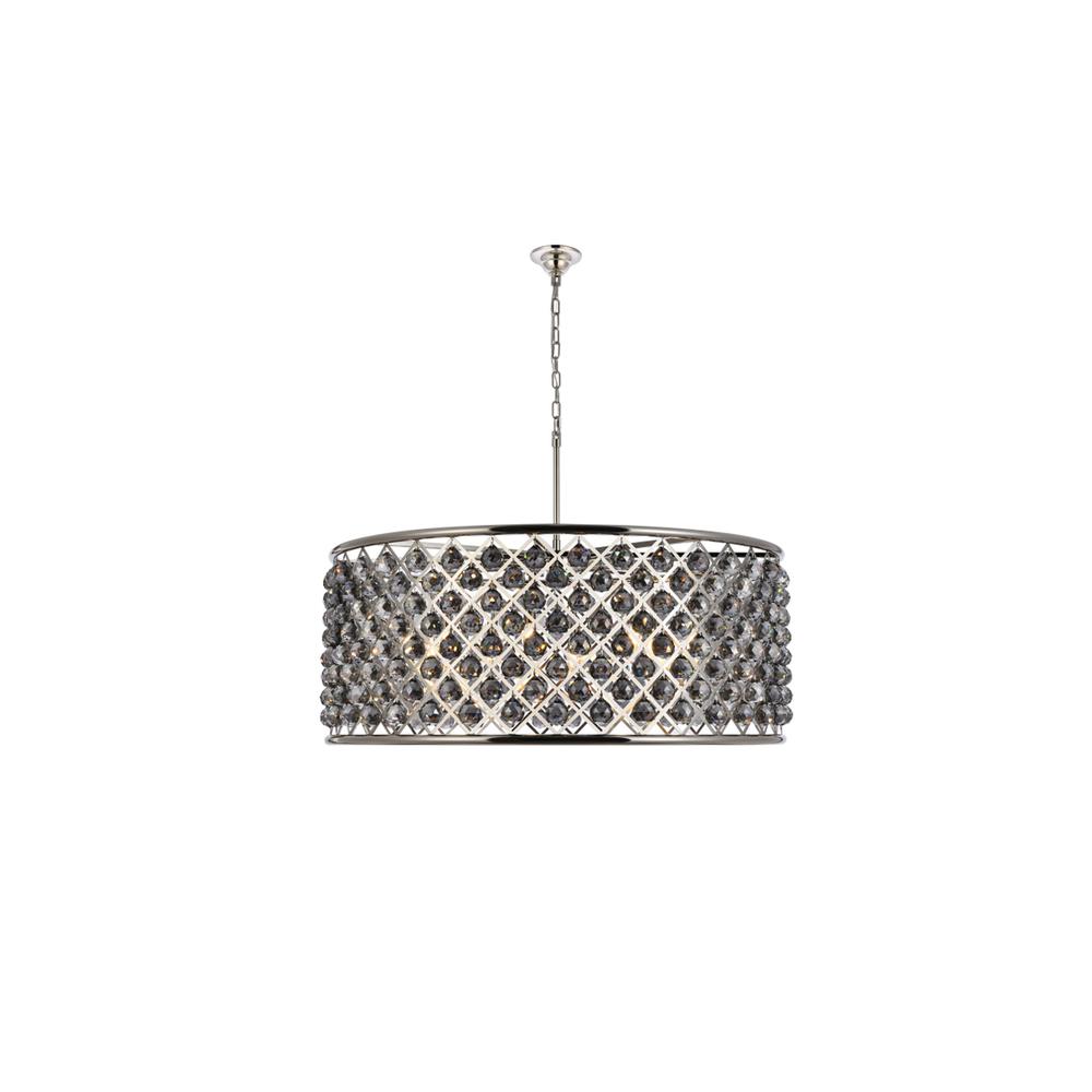 Madison 10 light polished Nickel Chandelier Silver Shade. Picture 1