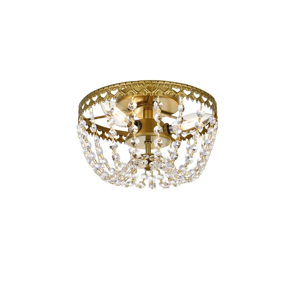 Kylie 10 inch flush mount in brass. Picture 2