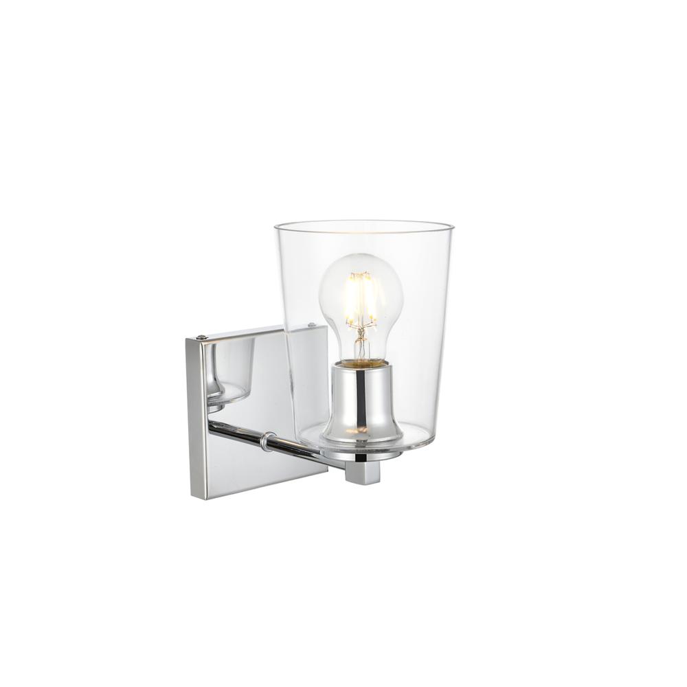Kacey 1 light Chrome and Clear Bath Sconce. Picture 3