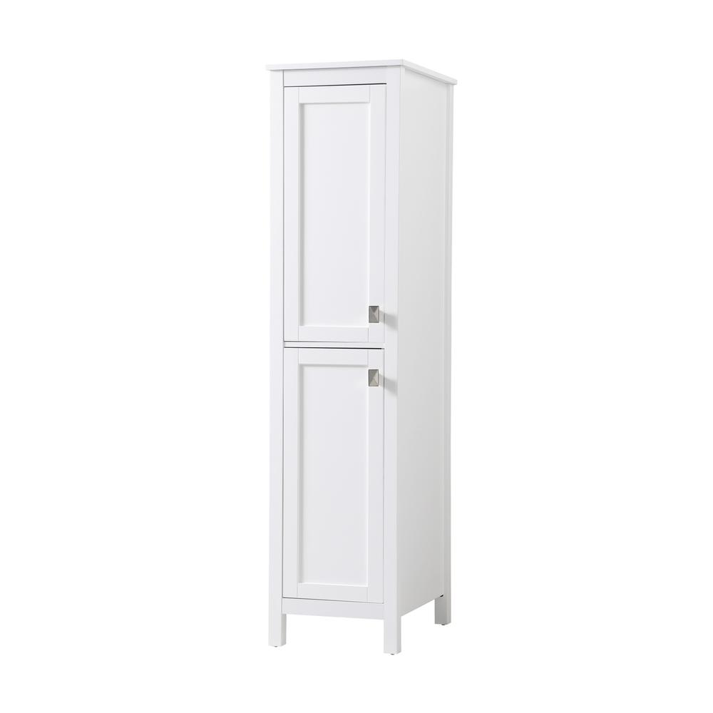 16 Inch Wide Bathroom Linen Storage Freestanding Cabinet In White. Picture 2