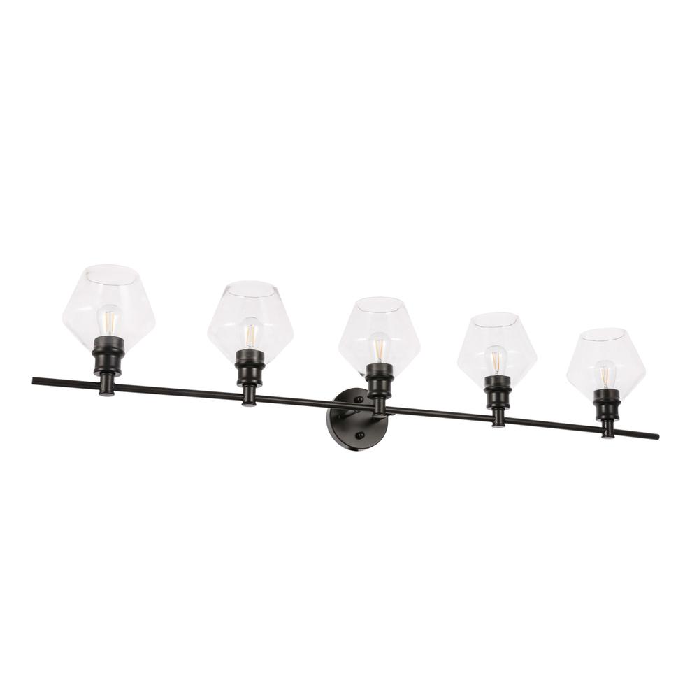 Gene 5 light Black and Clear glass Wall sconce. Picture 4