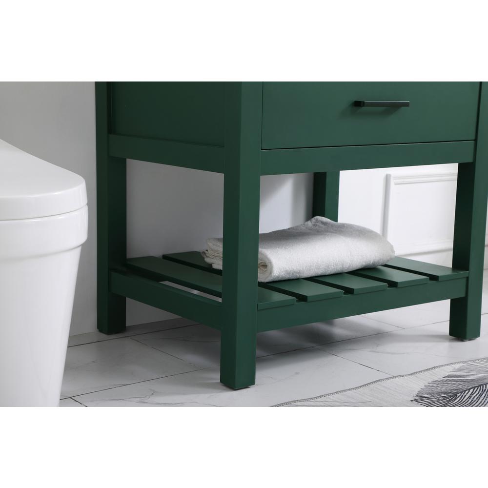 30 inch Single bathroom vanity in green with backsplash. Picture 6