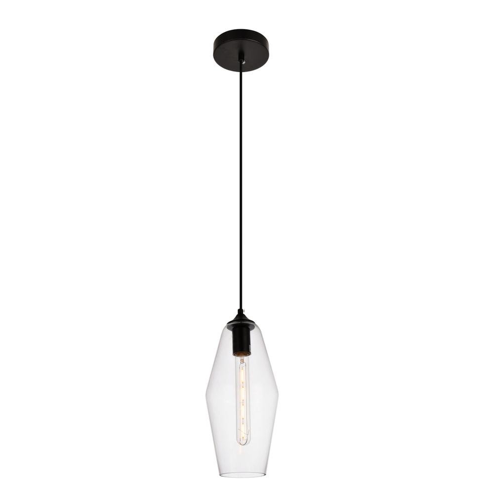 Placido Collection Pendant D5.9 H14.2 Lt:1 Black and Clear Finish. Picture 2
